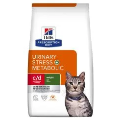 Hill's Prescription Diet C/D Urinay Stress + Metabolic Croquettes Pour Chat Au Poulet 8Kg