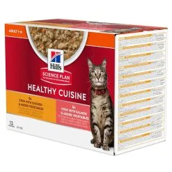 Hill's Hill’s Science Plan Chat Adult Mijotés Healthy Cuisine Poulet Saumon