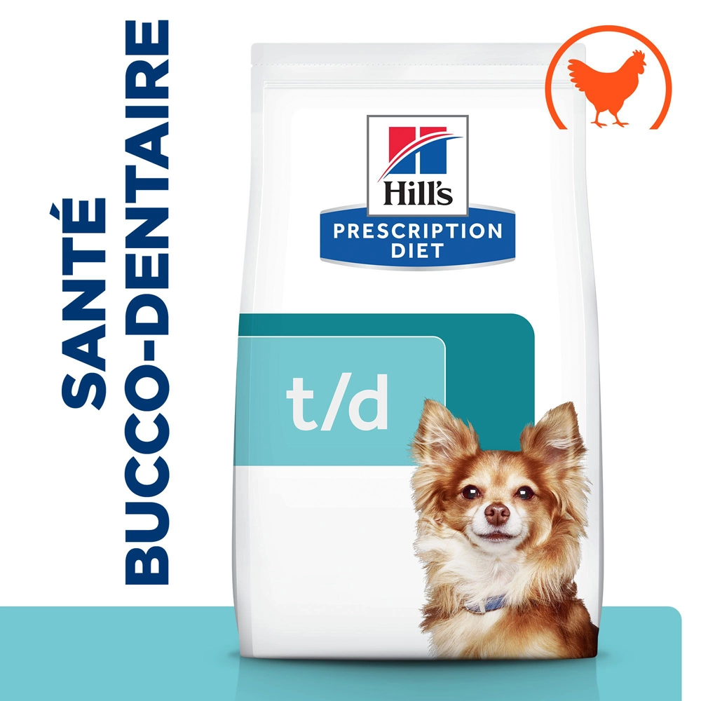 Hill's Prescription Diet T/D Croquettes Pour Petit Chien Au Poulet - 3Kg – Image 2