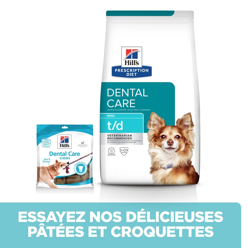 Hill's Prescription Diet T/D Croquettes Pour Petit Chien Au Poulet - 3Kg – Image 6